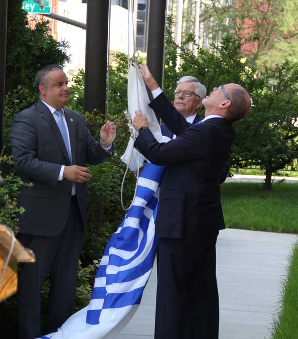 Binghamton Mayor Richard David presents Security Mutual Week Proclamation to Security Mutual Chairman and CEO Bruce W. Boyea.